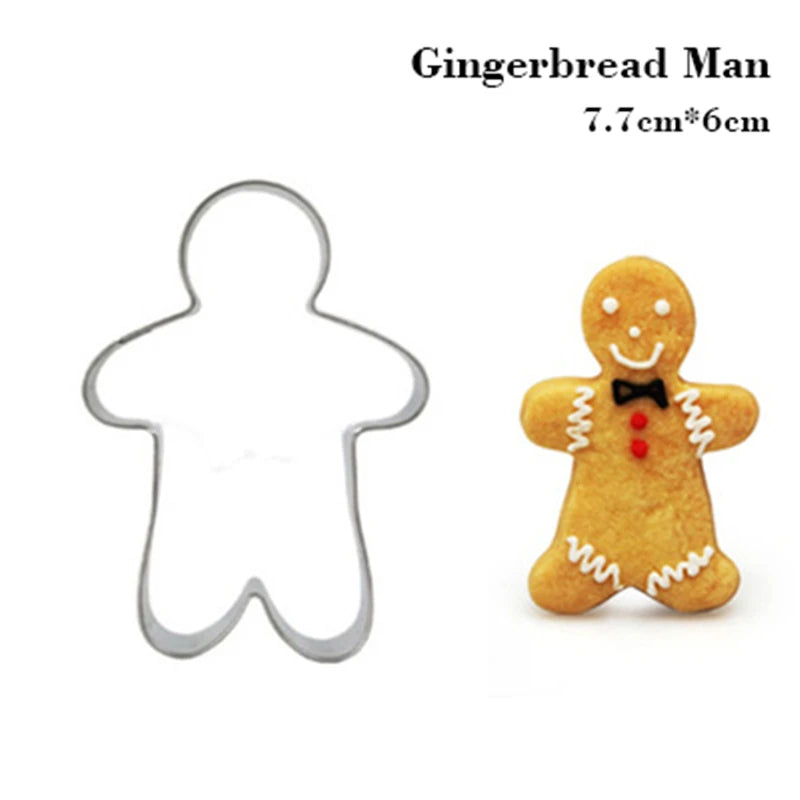 Stainless Steel Cookie Cutter Mold Christmas Deer Head Reindeer Mold Gingerbread Man