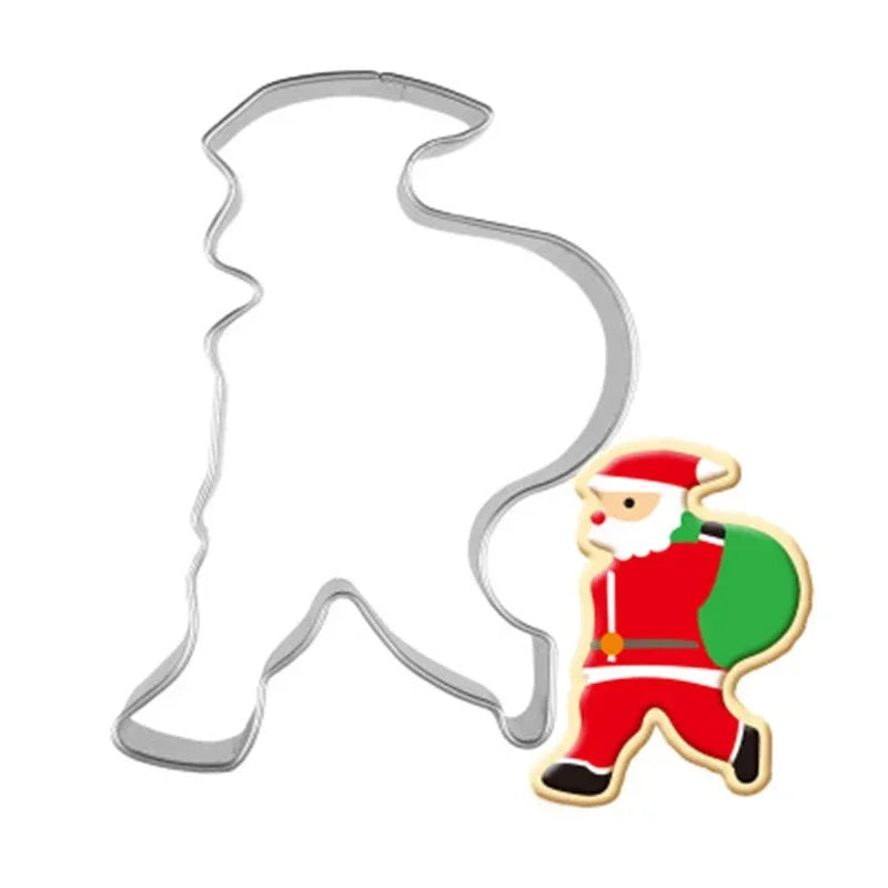 Stainless Steel Cookie Cutter Mold Christmas Deer Head Reindeer Mold Gingerbread Man