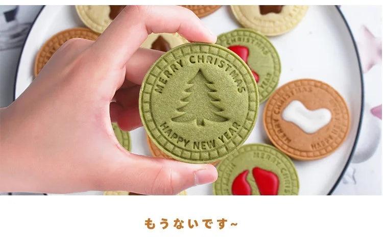 9Pcs 3D Christmas Cookie Cutters Mold Santa Snowman Tree Elk Cookie Mold Stamp Xmas New Year Decor Baking Tools