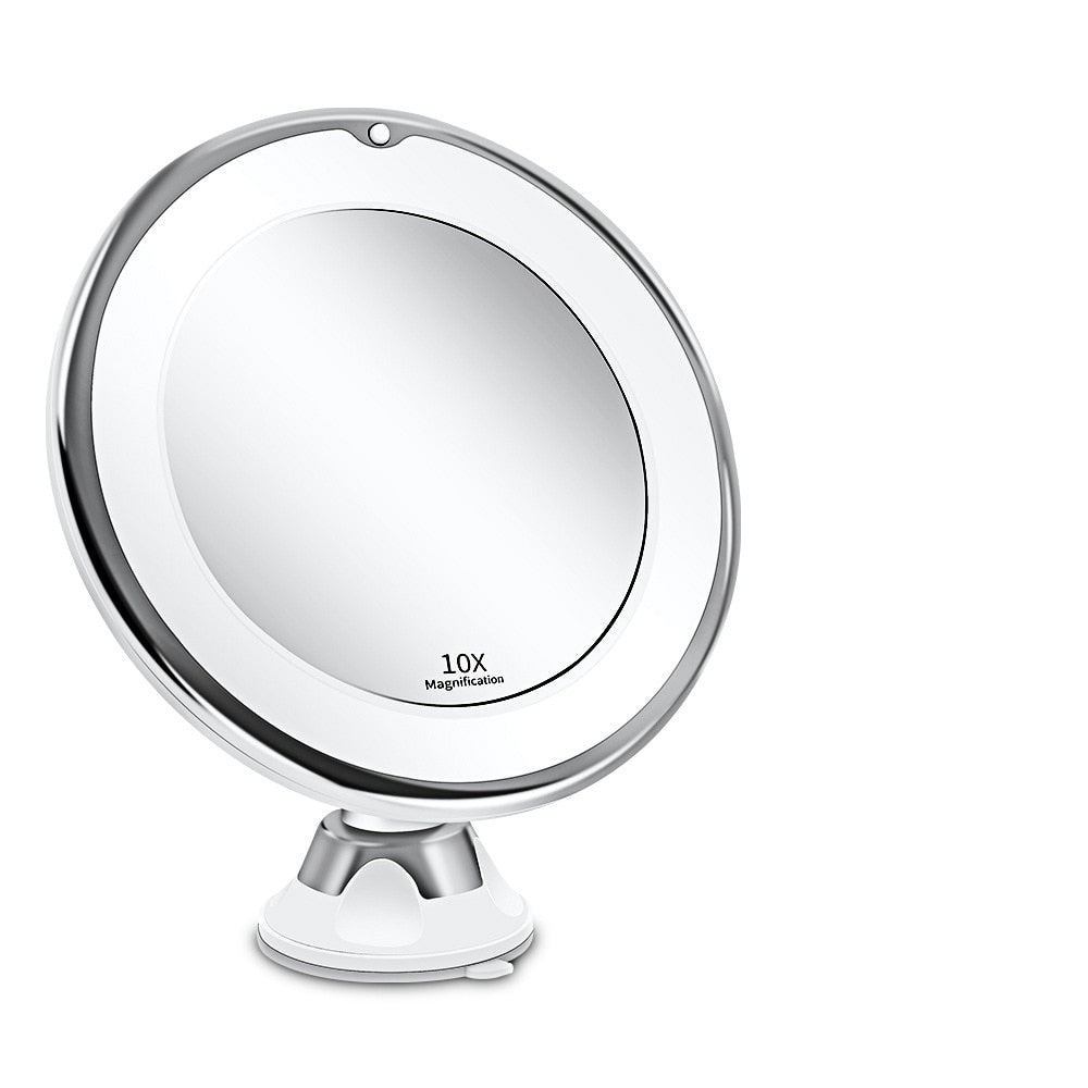 Flexible Makeup Mirror 10x Magnifying Mirrors 14 Led Lighted Touch Screen