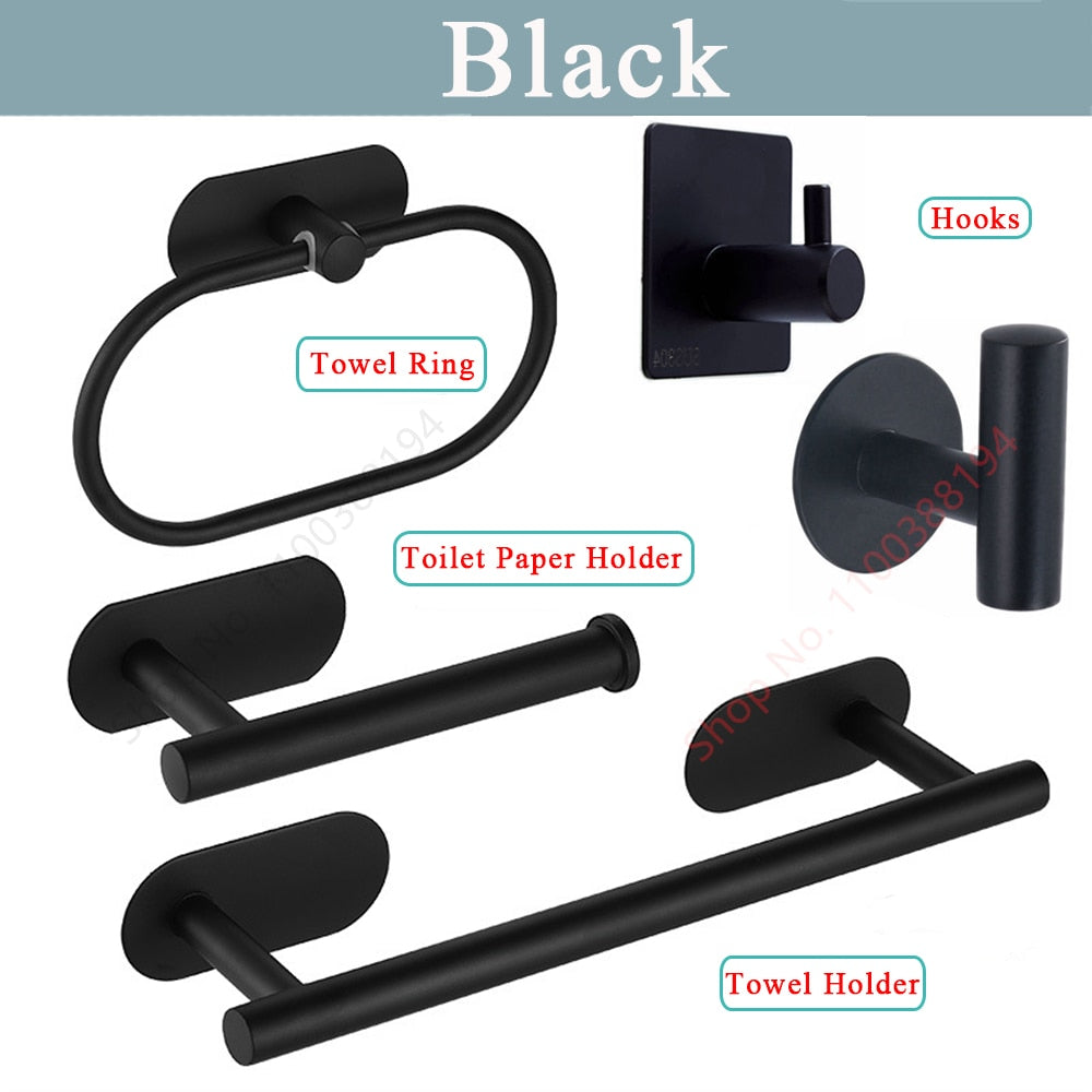 Adhesive Toilet Roll Paper Holder Wall Mount Bathroom No Drill