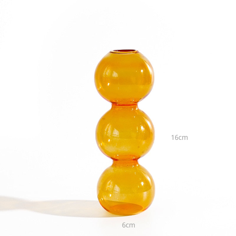 Nordic Creative Glass Bubble Vase Flower Arrangement or Candle Holder