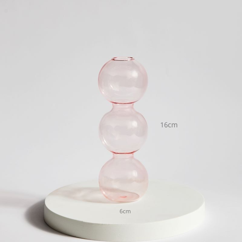 Nordic Creative Glass Bubble Vase Flower Arrangement or Candle Holder