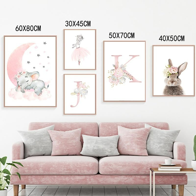 Bedroom Girl Room Wall Poster Decoration Chambre Fille Baby Room Canvas Painting