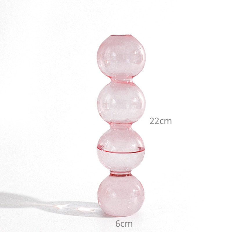 Nordic Creative Glass Bubble Vase Flower Arrangement or Candle Holder