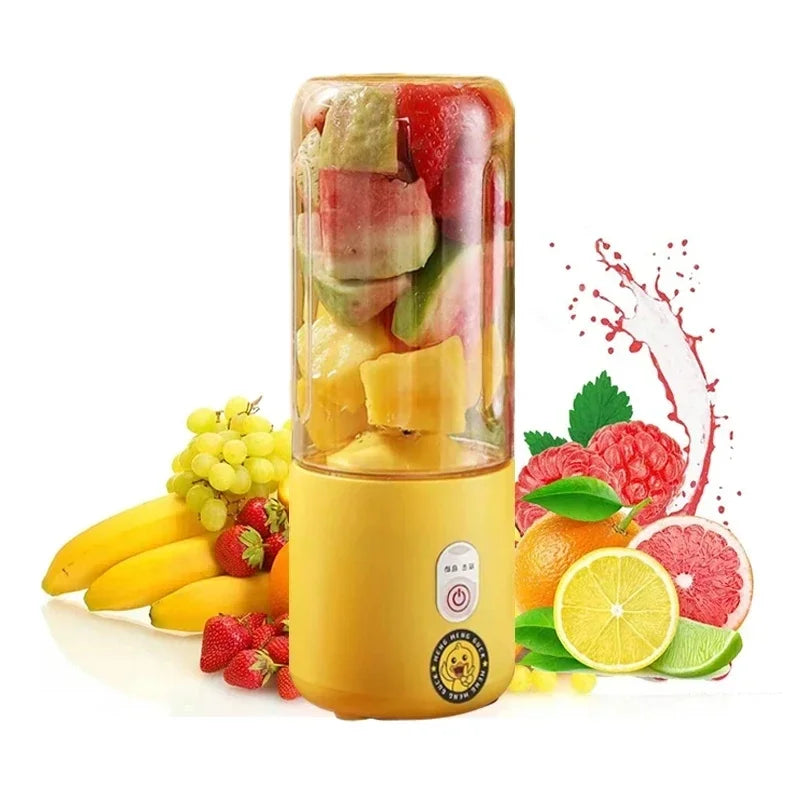 500Ml Portable Blender 6 Blades Usb Rechargeable Fresh Fruit Juice Electric Blender