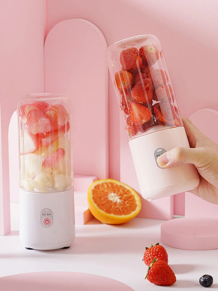 500Ml Portable Blender 6 Blades Usb Rechargeable Fresh Fruit Juice Electric Blender