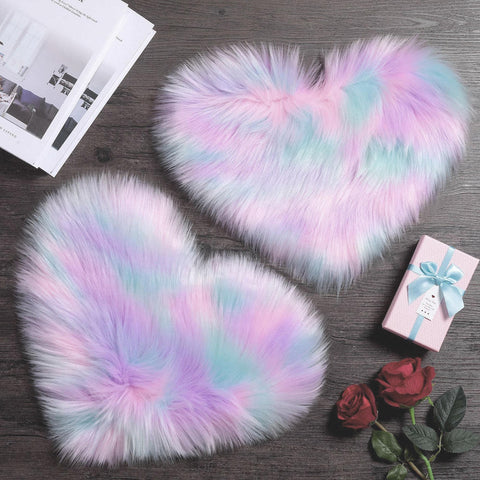 (Copy) SHAGGY PLUSH HEART SHAPED RUG