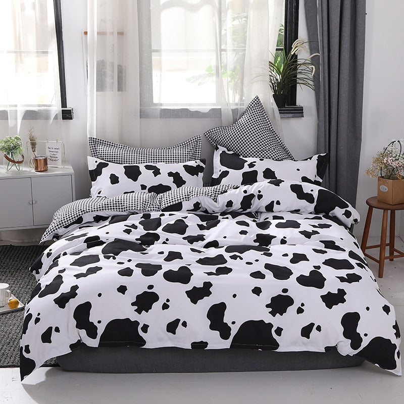 Solstice Home Textile Cyan Cute Cat Kitty Duvet Cover Pillow Case
