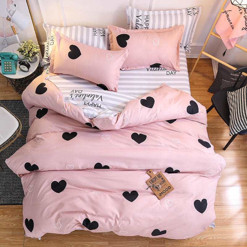 Solstice Home Textile Cyan Cute Cat Kitty Duvet Cover Pillow Case