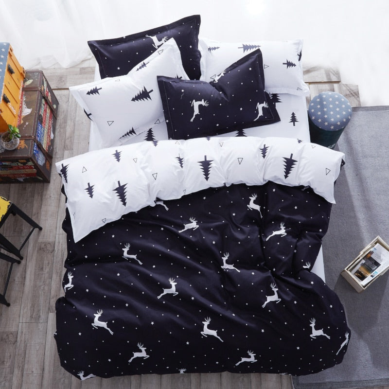 Solstice Home Textile Cyan Cute Cat Kitty Duvet Cover Pillow Case