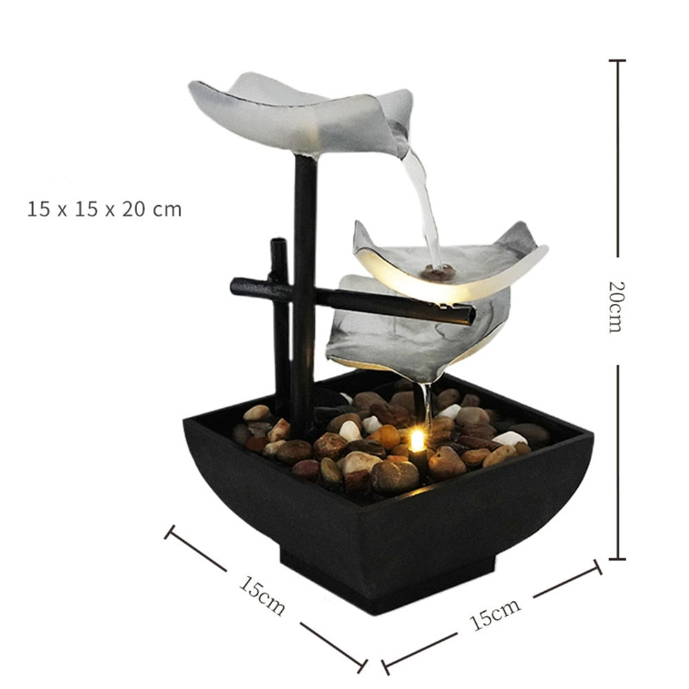 Desktop Fountain 3 Layer Relaxation Automatic Pump With Power Switch Ultra-deep Sink For Indoor Home Office Decoration