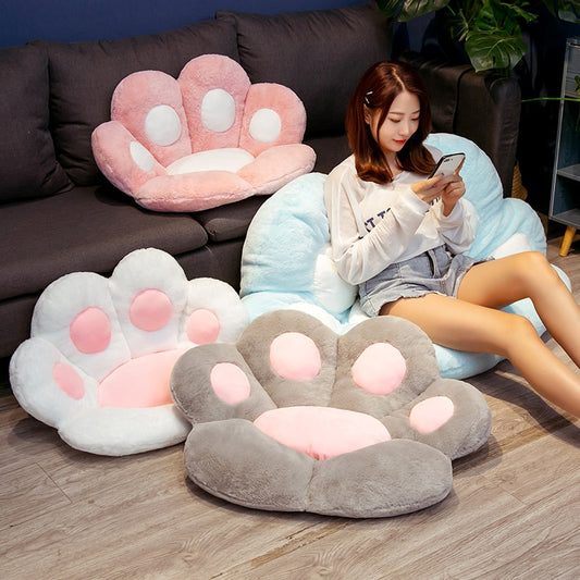 Kawaii Paw Pillow Animal Seat Cushion Stuffed Cat Paw Flower Pillow Plush