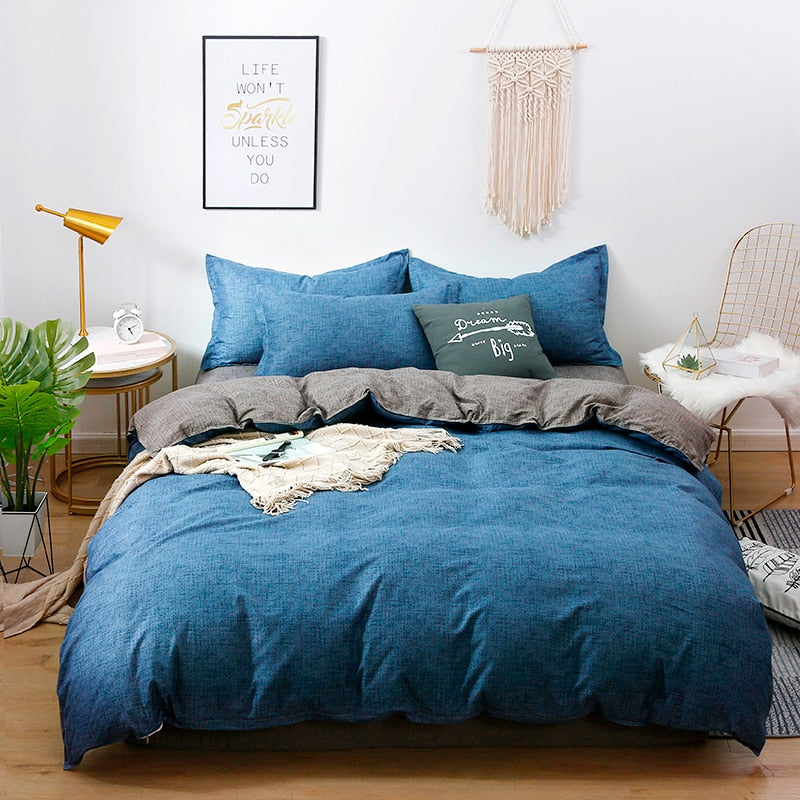Solstice Home Textile Cyan Cute Cat Kitty Duvet Cover Pillow Case