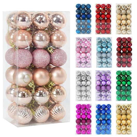 1box Christmas Balls Christmas Tree Ornaments Ball Xmas Hanging Tree Pendants