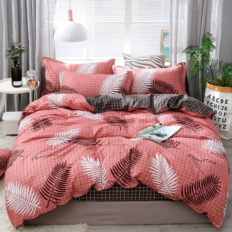 Solstice Home Textile Cyan Cute Cat Kitty Duvet Cover Pillow Case