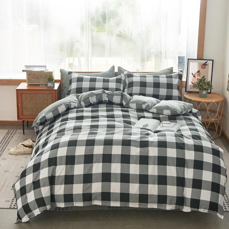 Solstice Home Textile Cyan Cute Cat Kitty Duvet Cover Pillow Case