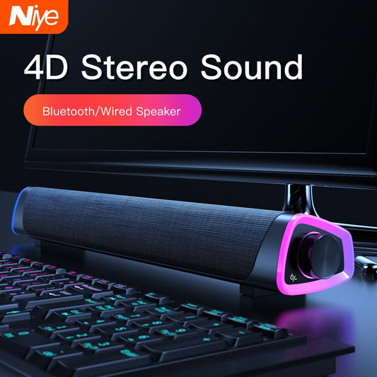 4D Computer Speaker Bar Stereo Sound Subwoofer Bluetooth