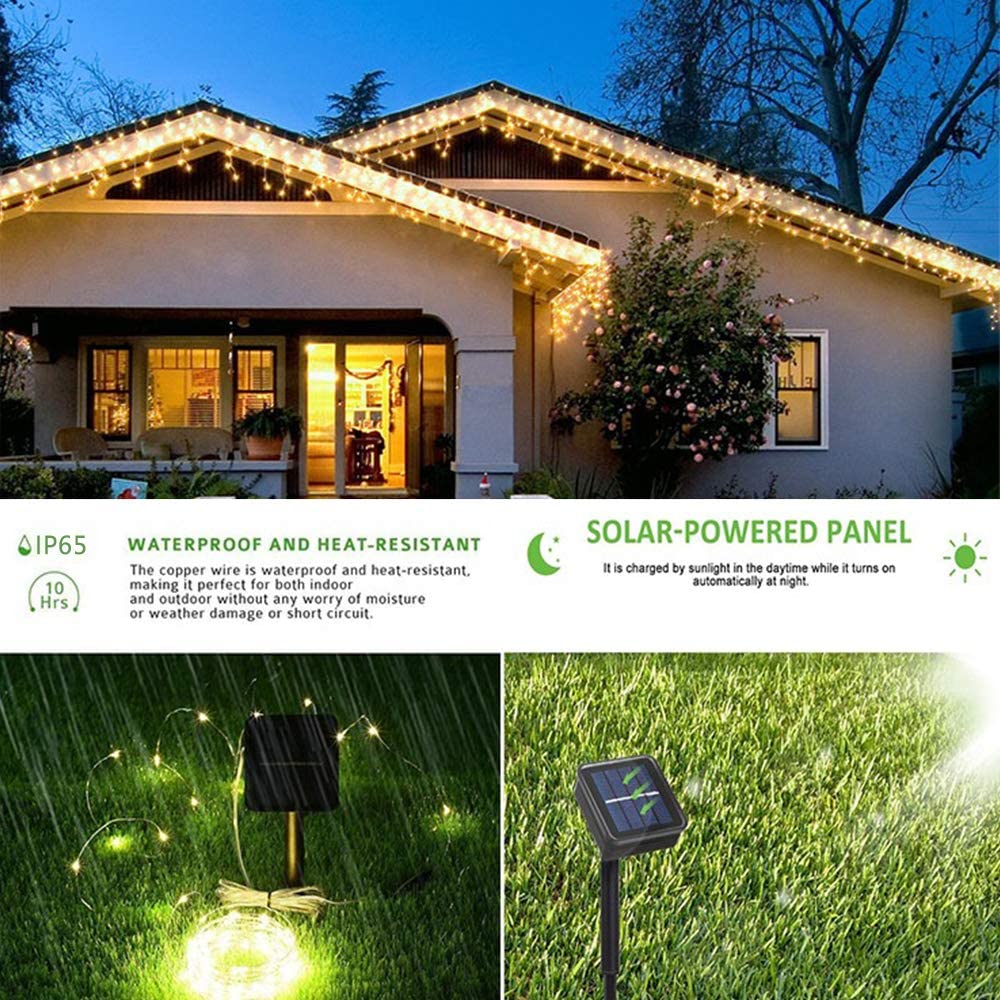 50/100/200/330 LED Solar Light Outdoor Lamp String Lights Waterproof
