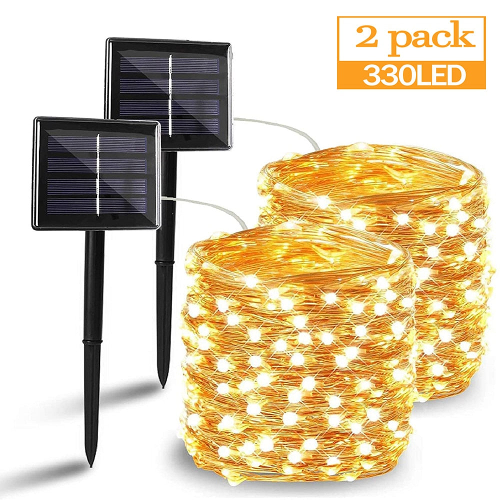 50/100/200/330 LED Solar Light Outdoor Lamp String Lights Waterproof