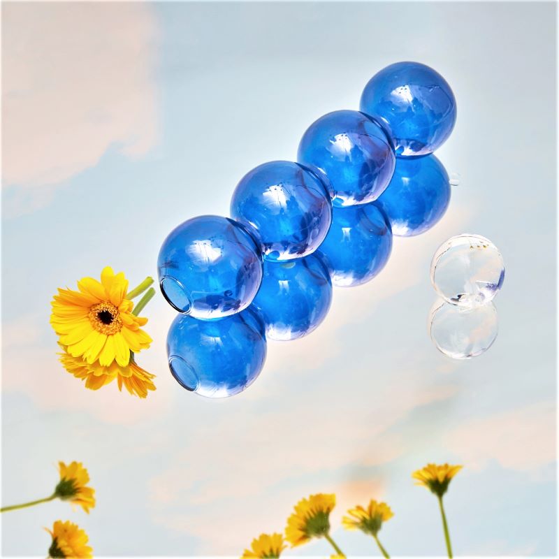 Nordic Creative Glass Bubble Vase Flower Arrangement or Candle Holder