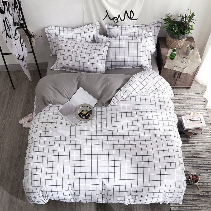 Solstice Home Textile Cyan Cute Cat Kitty Duvet Cover Pillow Case