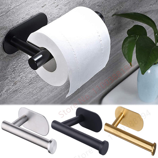 Adhesive Toilet Roll Paper Holder  Wall Mount  Bathroom No Drill