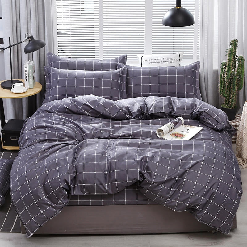 Solstice Home Textile Cyan Cute Cat Kitty Duvet Cover Pillow Case