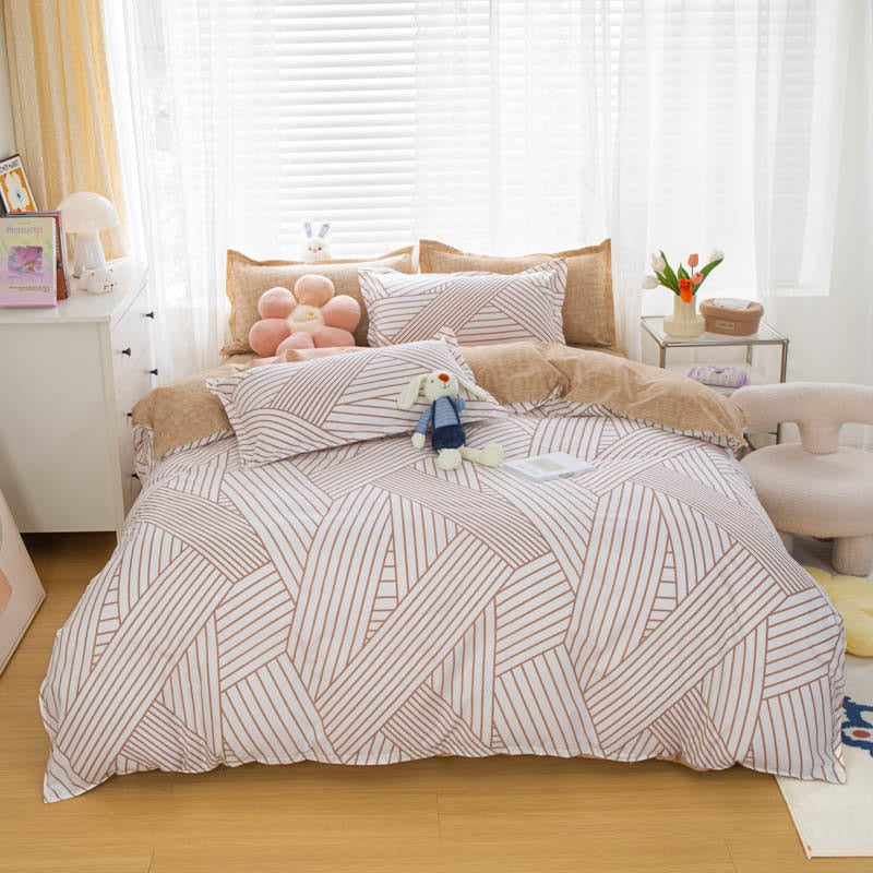 Solstice Home Textile Cyan Cute Cat Kitty Duvet Cover Pillow Case